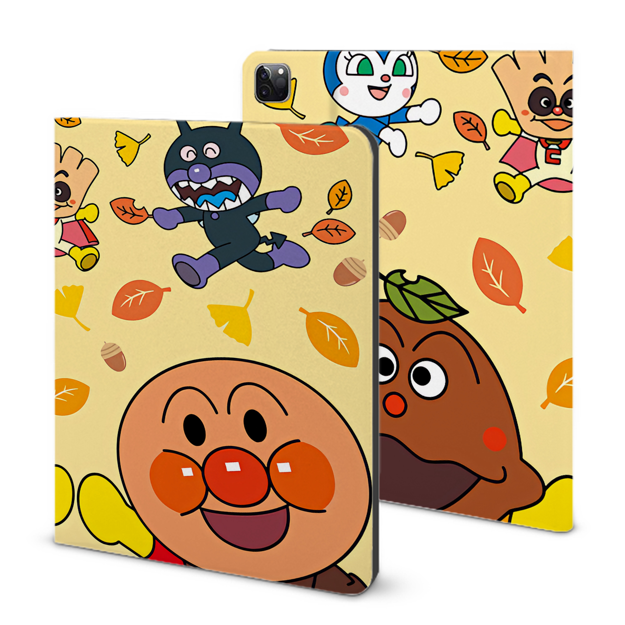 （画像用） アンパンマン Anpanman IPad ケース ブック型 PUレザー TPU 耐衝撃 軽量 薄型 ペン収納なし 全面保護 IPad 各モデル対応